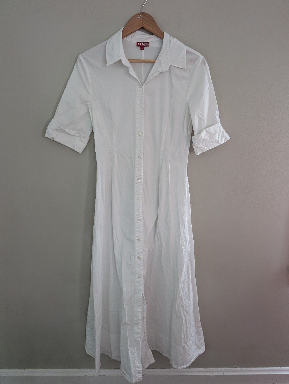 Staud White Shirt Dress Size 6